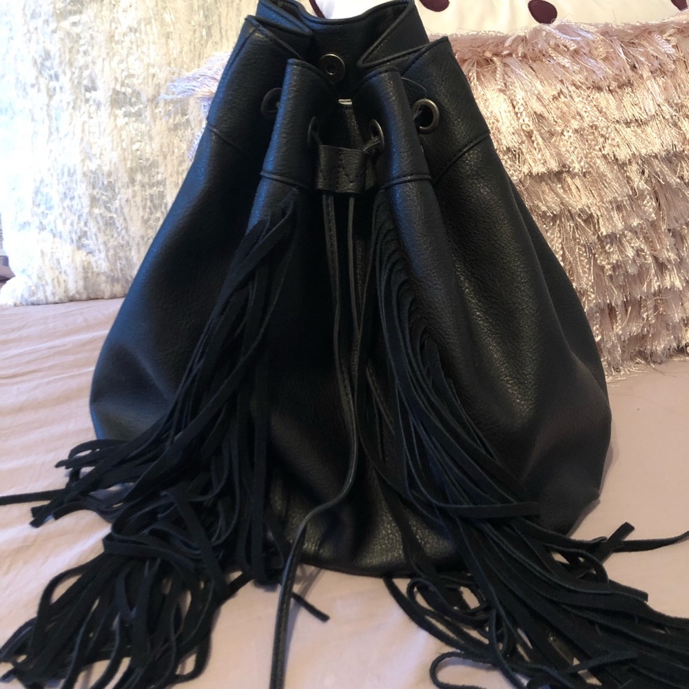 Steve Madden fringed backpack purse